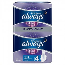 Прокладки женские Always Ультра Платинум найт дуо 12 шт.