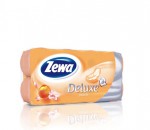 Туалетная бумага, Zewa (Зева) 8 шт Делюкс трехслойная персик розовая