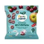 ФрутоПаффсы, Фрутоняня 21 г кукурузно-рисовые колечки с яблоком и вишней с 12+ без сахара