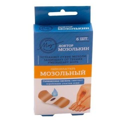 Лейкопластырь мозольный Доктор Мозолькин от сухих мозолей и натоптышей р. 6.5смх2.0см 6 шт.