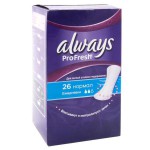 Прокладки женские ежедневные при недержании, Always (Олвейз) 26 шт про-фреш нормал сингл