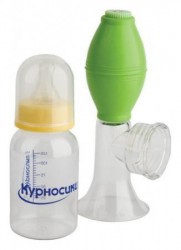 Молокоотсос Курносики молокоотсос + бутылочка с силиконовой соской 150 мл
