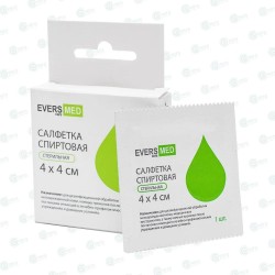 Салфетка спиртовая стерильная ЭверсМед р. 4х4 см 10 шт.