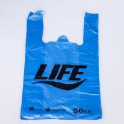 Пакет-майка 1 шт. ПНД Лайф р. 30х54 синий