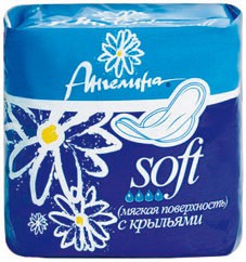 Прокладки женские Ангелина софт с крылышками 8 шт.