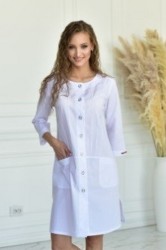Халат медицинский женский тиси 0 р. 48 белый