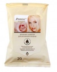 Салфетки влажные для интимной гигиены Premial с молочной кислотой 20 шт.