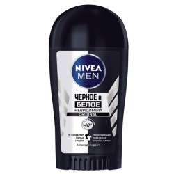 Дезодорант-антиперспирант для мужчин Nivea невидимый для черного и белого стик 40 мл