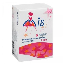 Прокладки женские ежедневные Mis софт целлюлозные 2 мм 1 капля 60 шт.