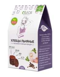 Хлебцы льняные С чесноком и черным перцем 100 г