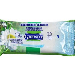 Салфетки влажные Grendy ромашка 15 шт.