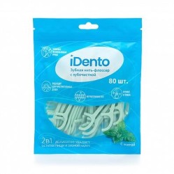 Зубная нить-флоссер iDento 80 шт. зеленый