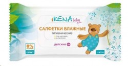 Салфетки влажные детские, iKena (Икена) 15 шт алоэ вера Д-пантенол гигиенические