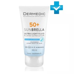 Флюид Dermedic Санбрелла ультра-легкий для чувствительной кожи с хрупкими капиллярами SPF50+ солнцезащитный 40 мл